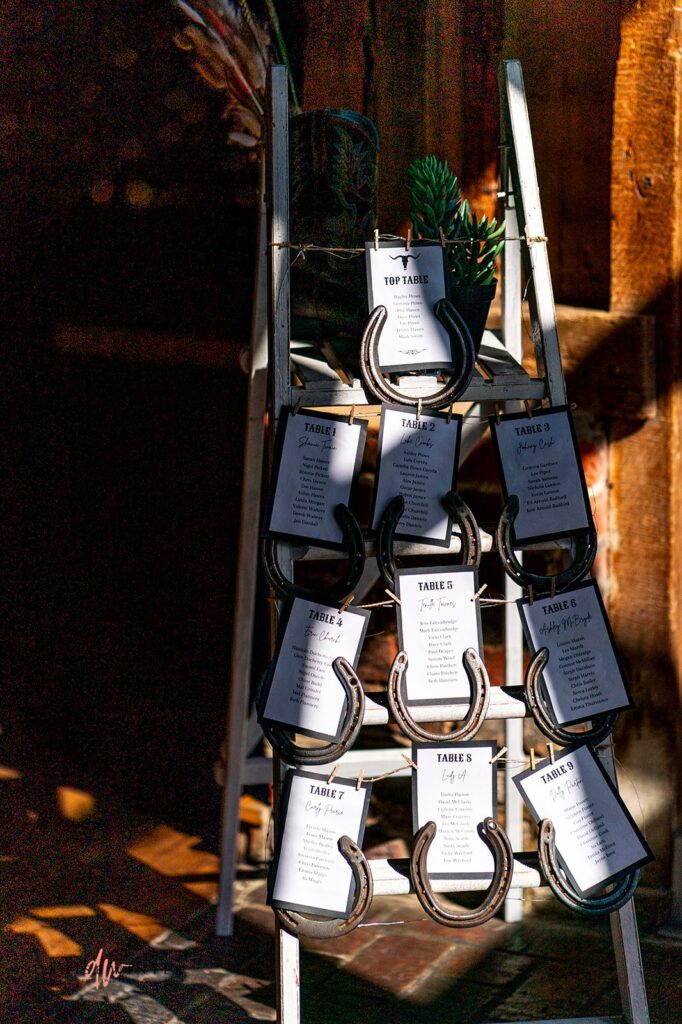 cowboy style wedding details at Lillibrooke Manor