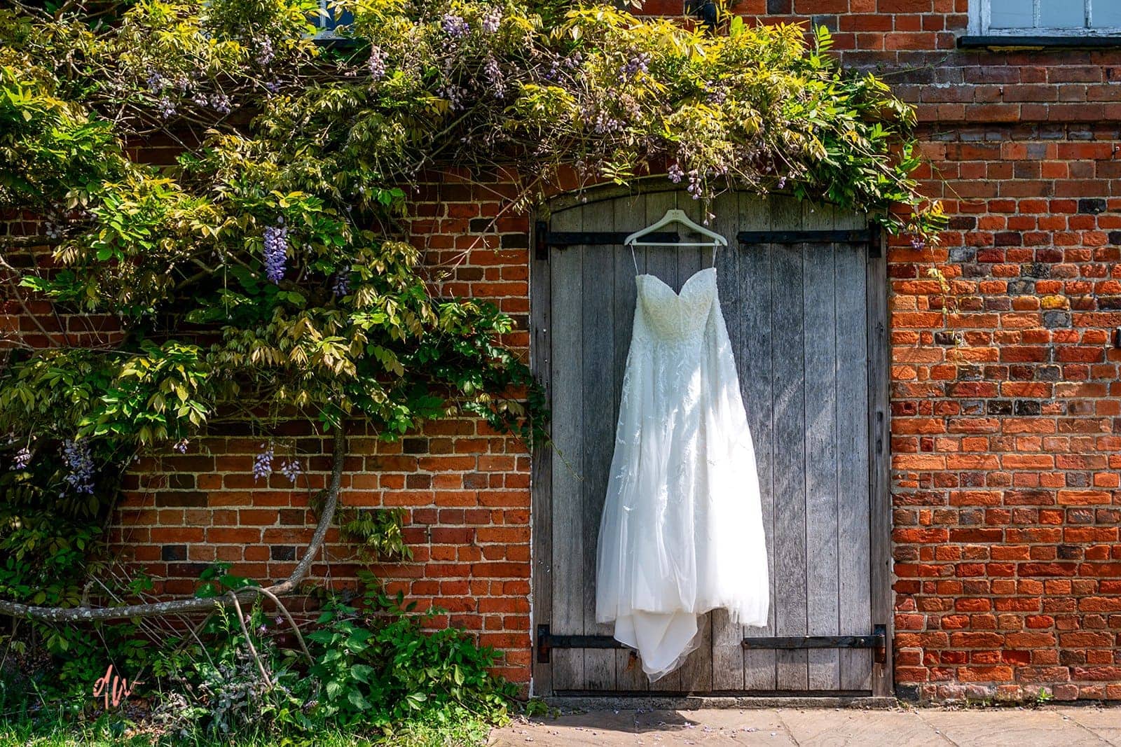 wedding dress at Ufton Court