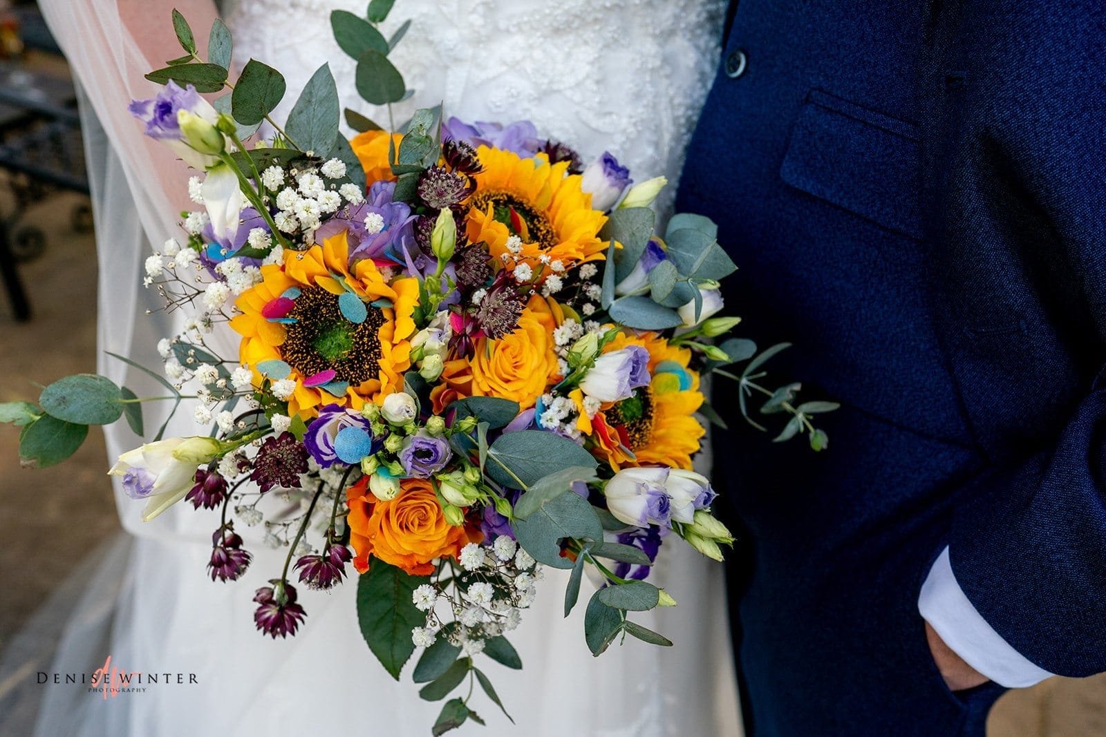 Sunflower wedding bouquet