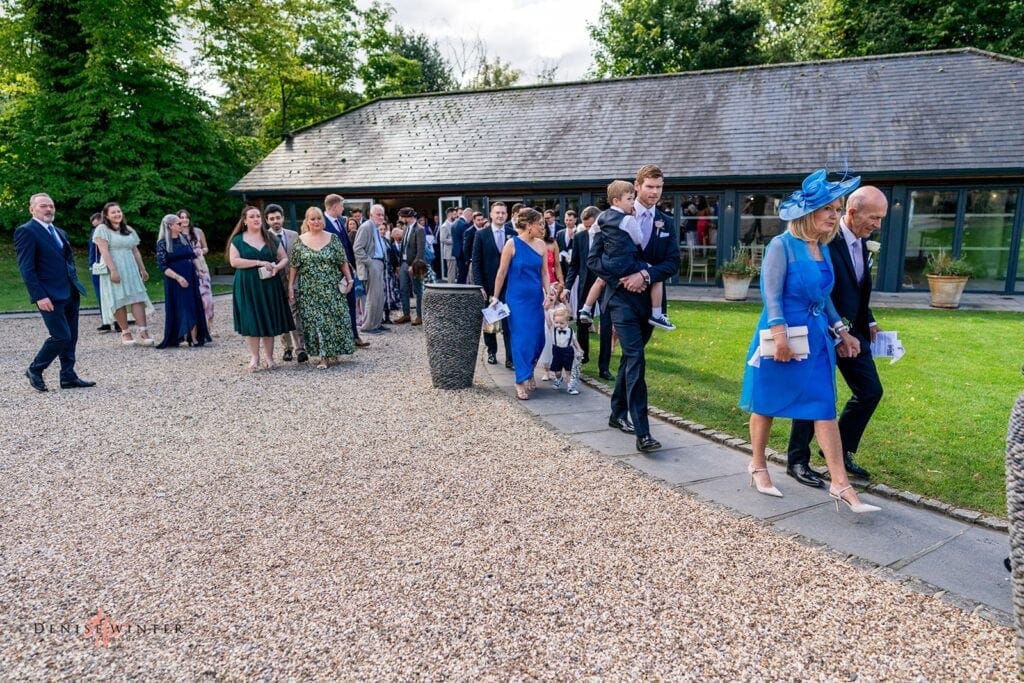 wedding guests at wasing park