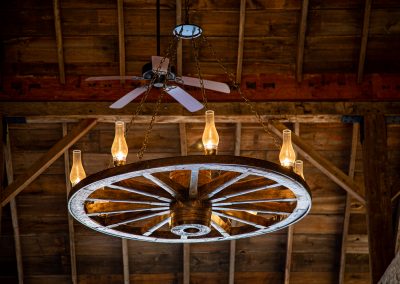 Vintage Chandelier in the Barn at Esperanza Ranch