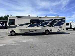 Luxury 2023 Coachmen Mirada 35OS motorhome parked outdoors.