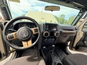 Interior view of 2016 Entegra Cornerstone 45B RV dashboard and steering wheel.