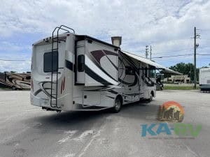 Spacious RV featuring modern amenities, ideal for travel and camping enthusiasts seeking comfort and.