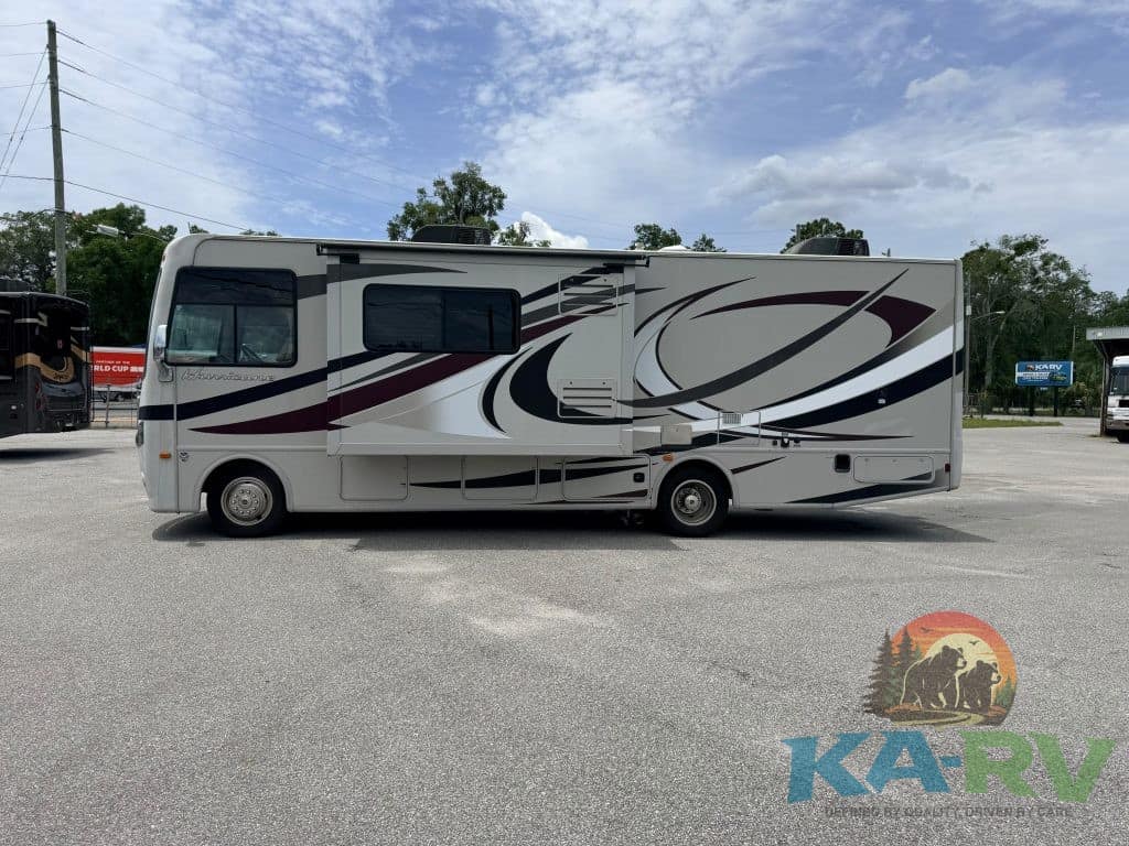 Luxury RV with modern design, ideal for Optima travel and camping adventures.