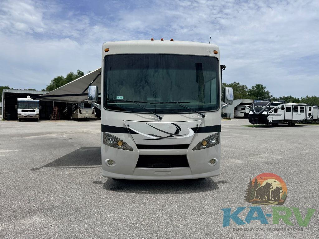 Modern RV front view at KA RV Repair, specializing in RV maintenance and repairs.