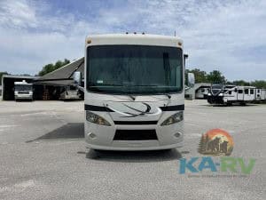 Modern RV front view at KA RV Repair, specializing in RV maintenance and repairs.