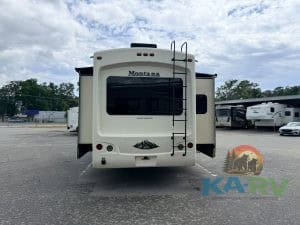 RV Montana trailer at Karv Repair lot for maintenance and repairs.