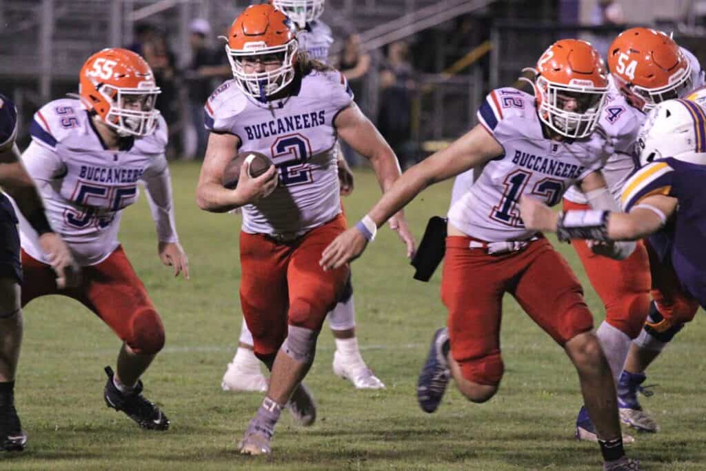 Branford's Caden Coker with a third quarter run during a 39-0 win over Bell on Friday.