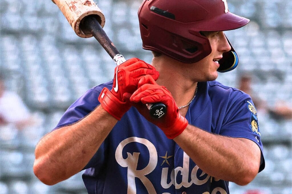 Wyatt Langford went from the Double-A Frisco RoughRiders to the Triple-A Rock Creek Express where he had four hits on Tuesday night against Tacoma.