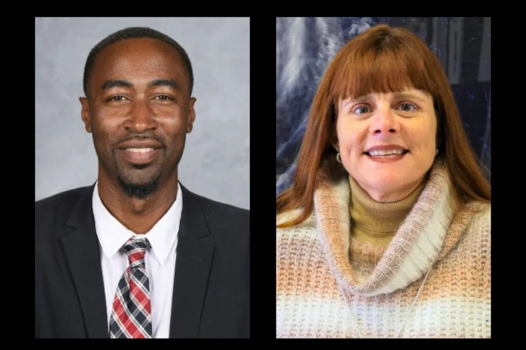 Leroy Williams (left) and Mallory Becker were named the Alachua County Public Schools' top principal and assistant principal, respectively.
