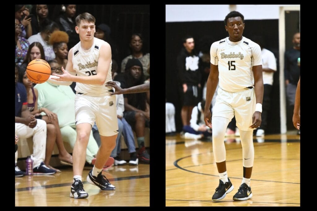 Buchholz's Palmer Walton (left) and Collin Dunmore led the Bobcats in scoring against Wiregrass Ranch (Wesley Chapel) with 19 and 10 points respectively.