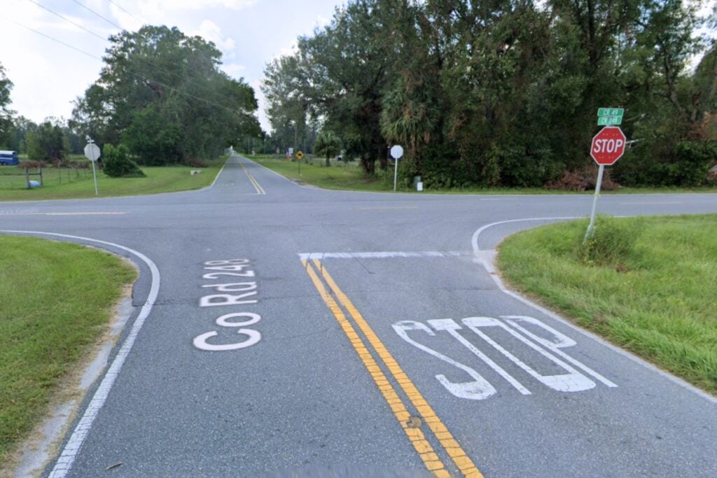 A 22-year-old St. Augustine man died Wednesday when he failed to stop at the CR 49 and CR 248 intersection in ran under a tractor-trailer in Suwannee County.