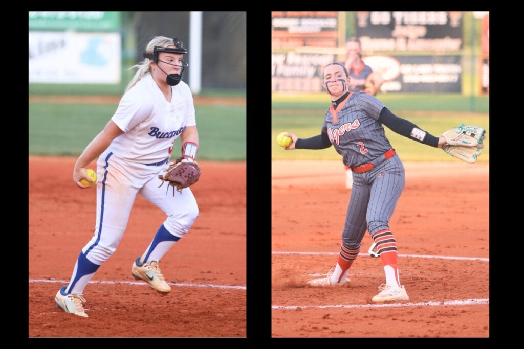 Branford's Laila Arnold (left) and Trenton's Addison Allaire are two of the top pitchers in the state in Class 1A. They've each helped lead their team back to the FHSAA state semifinals.