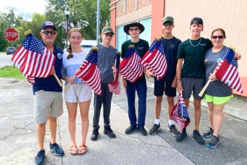 The High Springs Mayor's Youth Council and Boy Scout Troop 69 adorned the streets of High Springs with flags leading into the Fourth of July celebrations.