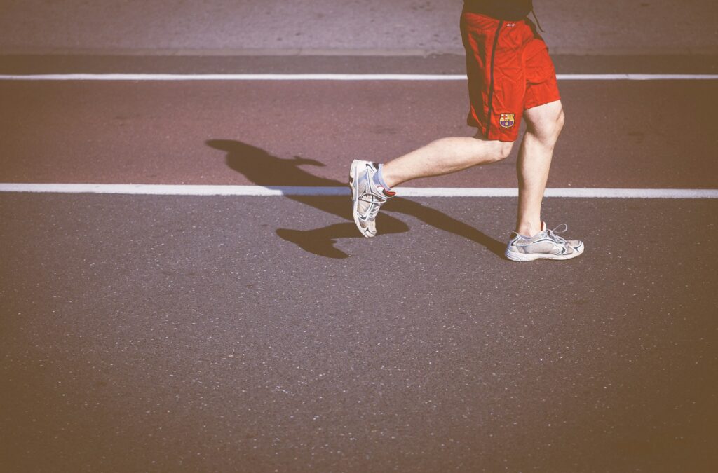 man running on a track