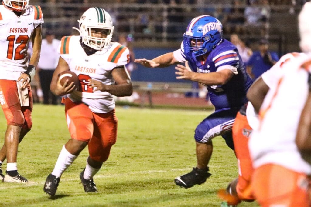 Eastside's Corvin Byrd (6) rushed for 301 yards rushing and four touchdowns in 2023.