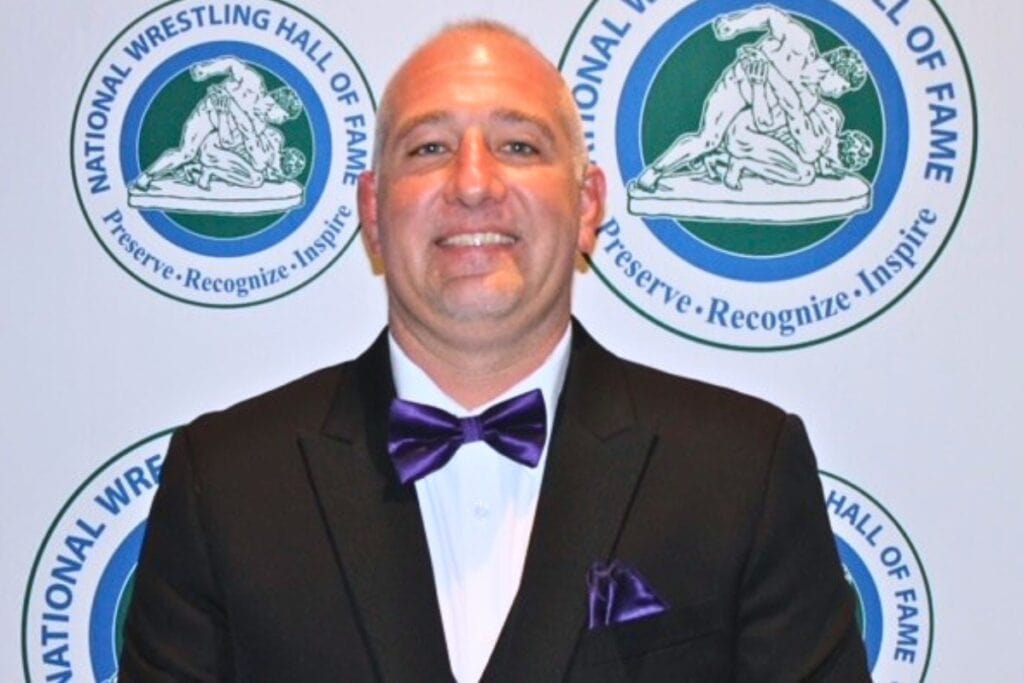 Ryland Wagner at the National Wrestling Hall of Fame Florida Chapter induction ceremony.