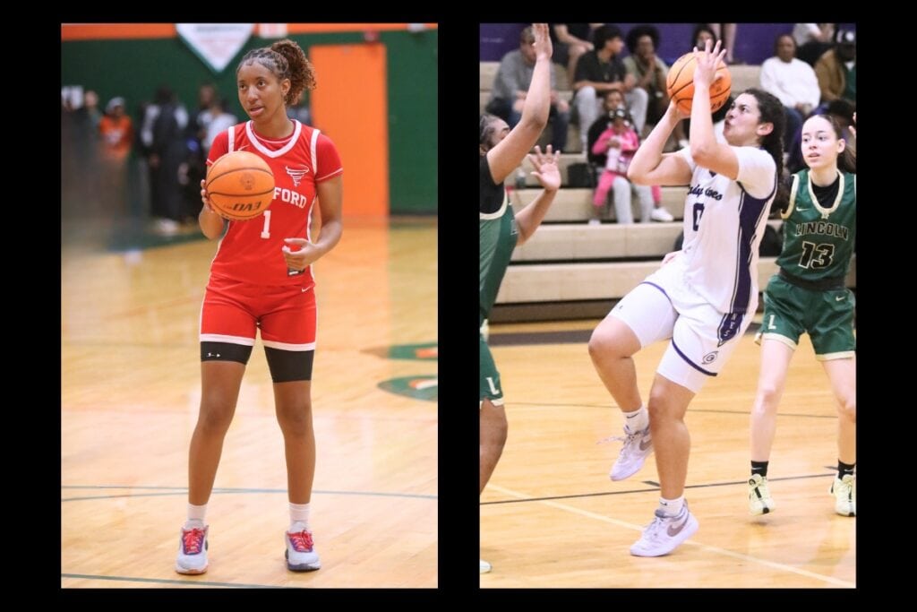 Bradford's Ar'Nayshia Griffin (left) and Gainesville's Jamison Cardwell. Photo by C.J. Gish