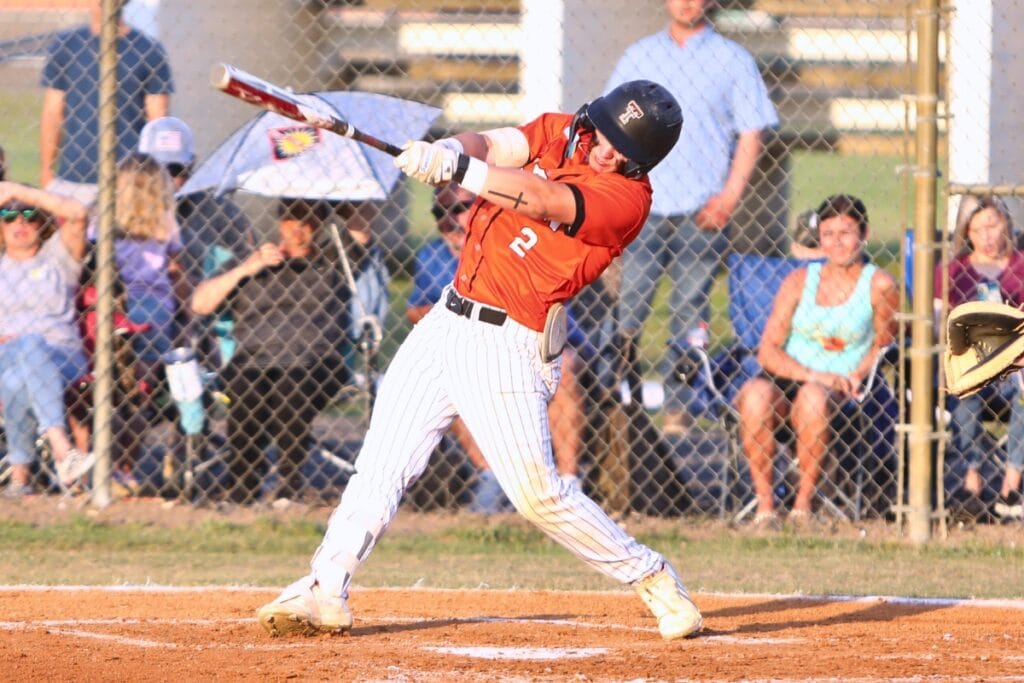 Trenton's Jordan Marlo hit a home run, had three RBI and scored two runs in an 11-4 win over Chiefland in game one of the Rural-Region 4 Semifinals . Photo by C.J. Gish