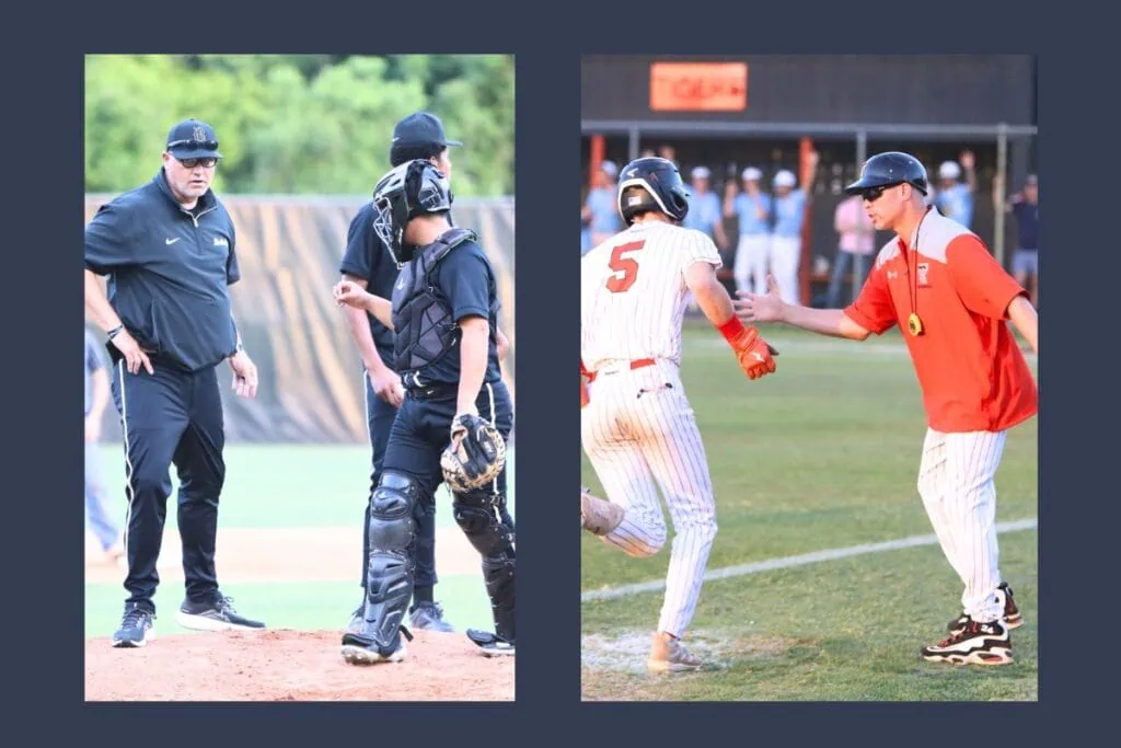 Buchholz coach Ron Brooks (left) and Trenton coach Chris Marlo have their teams back in the state semifinals for the second straight year. Photos by C.J. Gish