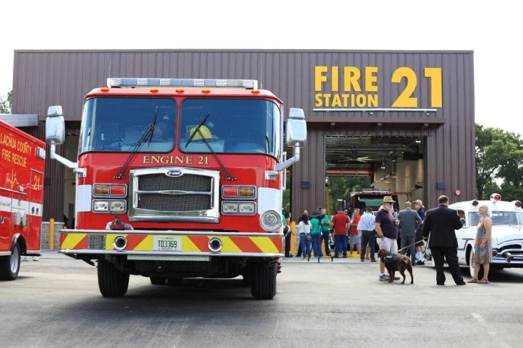 Fire Station 21 is located a block off US 441, close to Santa Fe High School and I-75.