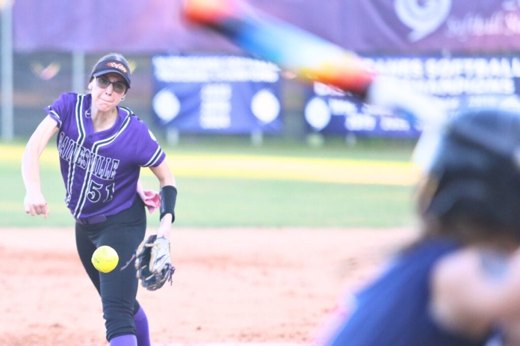 Gainesville pitcher McKenna O'Sullivan started in the circle against Springstead (Spring Hill) in the 5A Region 2 Semifinals. Photo by C.J. Gish 3 (1)