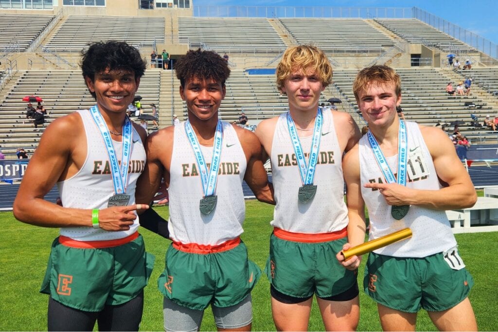 The Eastside boys 4x800-meter relay team finished sixth at the FHSAA Class 3A Track and Field State Championships on Friday. Photo by Ricky Quintana
