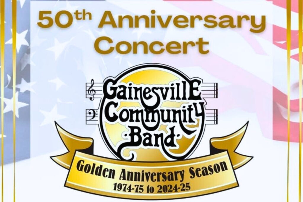The Gainesville Community Band will celebrate its 50th Golden Anniversary Celebration Concert on Sunday at Santa Fe College. Courtesy of GCB