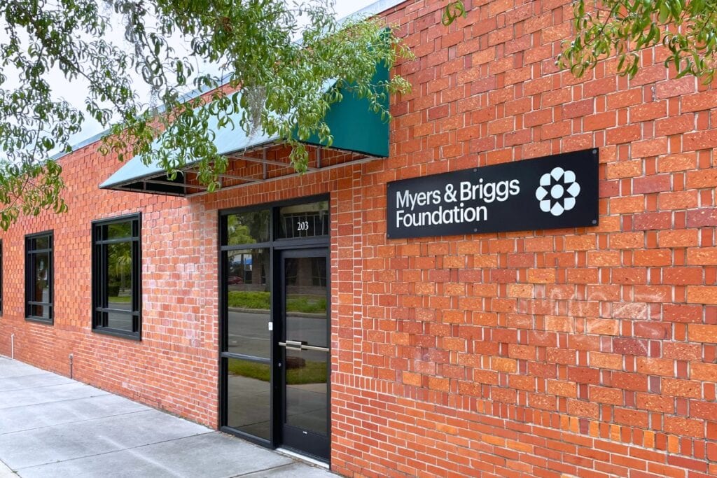 The new Myers & Briggs Foundation building is located off NE First Street. Photo by Seth Johnson