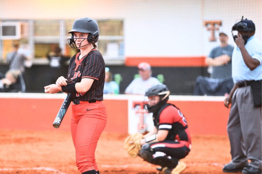 Trenton's Olivia Weaver prepares for an at-bat. Photo by C.J. Gish
