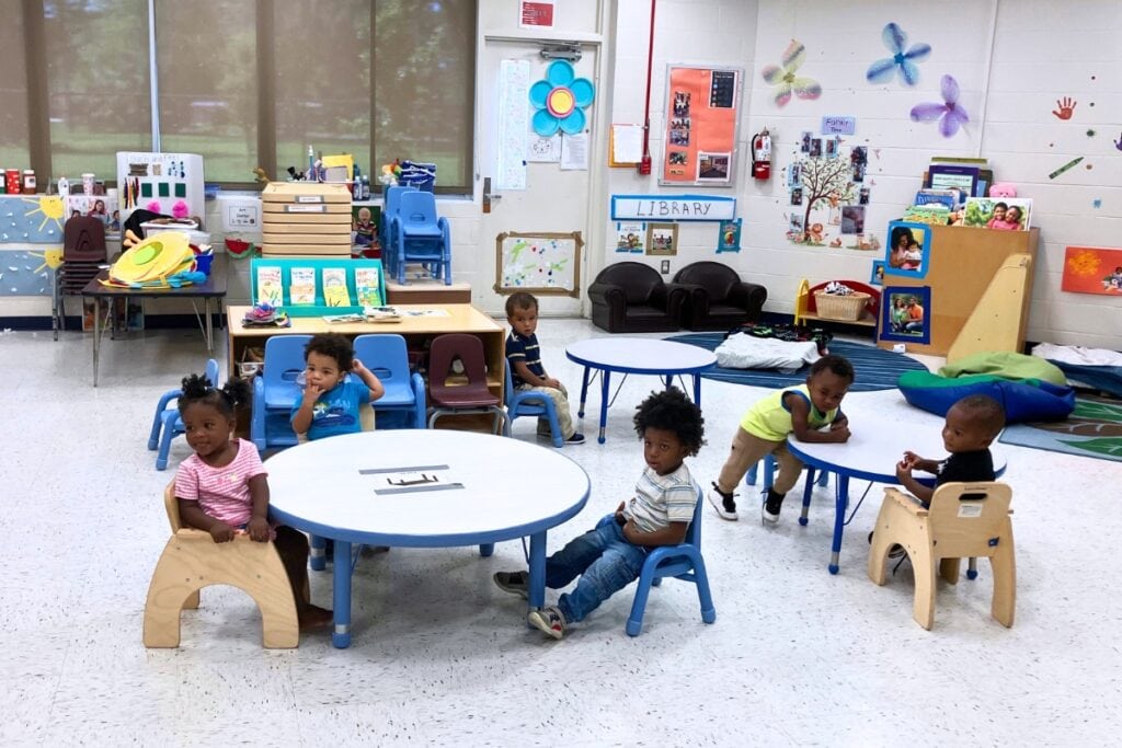 A group of GEZFLC students gather in a summer class. Photo by Lillian Hamman