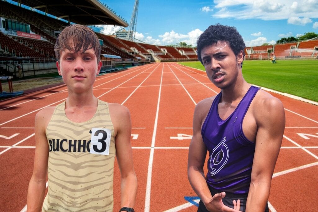 Buchholz's Davis Garrett (left) and Gainesville's Tayeshawn Rochelle were selected to the 2025 All Area track & field boys team. Photos by Ricky QuintanaGraphic by C.J. Gish