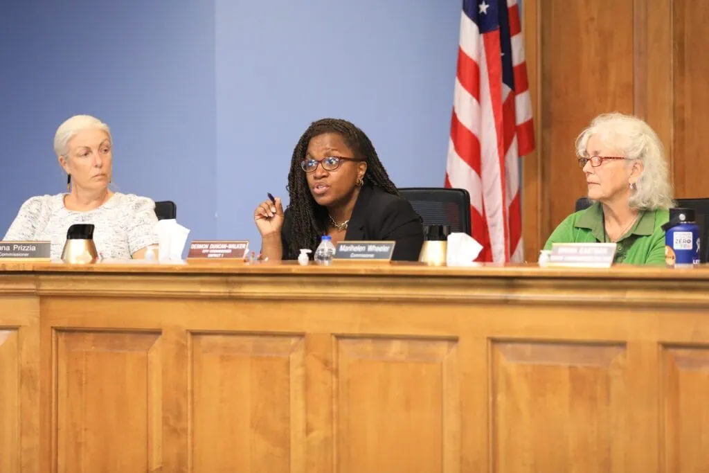 Gainesville Commissioner Desmon Duncan Walker speaks during the joint meeting with Alachua County. Photo by Seth Johnson