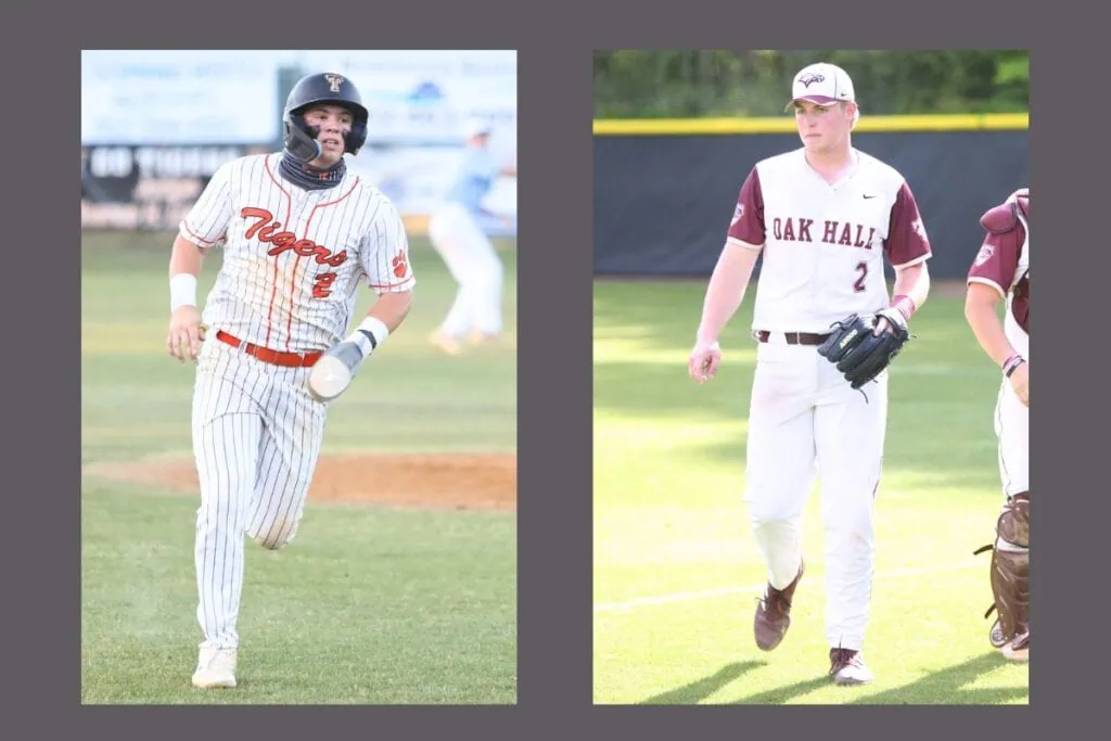 Trenton's Jordan Marlo (left) and Oak Hall's Gavin Jones finished third in voting for the Rural and Class 1A Florida Dairy Farmers Player of the Year, respectively. Photos by C.J. Gish