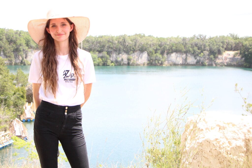 Anna Carter manages Newberry's Zip! at Haile Quarry. Photo by Lillian Hamman