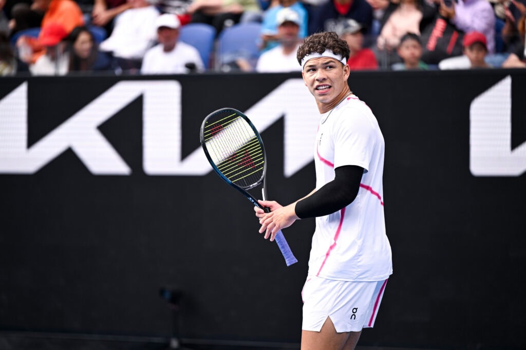 Ben Shelton of USA during the Australian Open AO 2024 Grand Slam tennis tournament on January 19, 2024 at Melbourne Park in Australia.