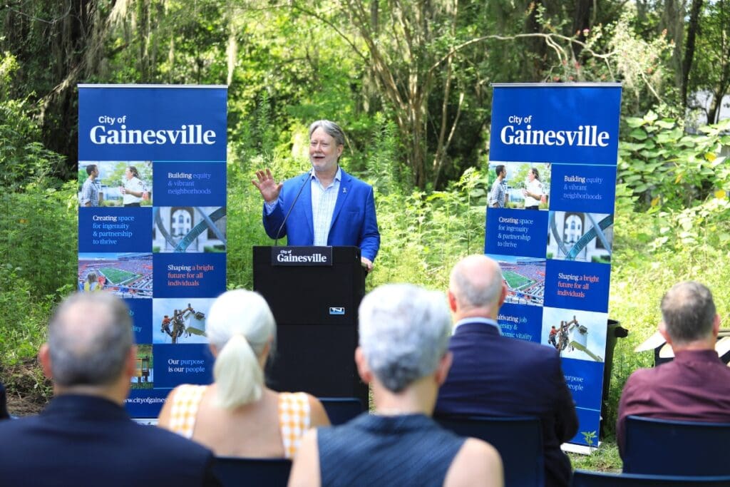 Frank Wells, president of Bright Community Land Trust, said the trust plans to build eight new homes on six lots donated by the city of Gainesville.