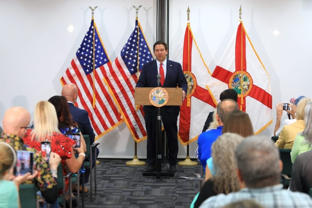Gov. Ron DeSantis announced an audit into the city of Gainesville as part of the state's ongoing DOGE efforts and as a primer for property tax reform discussions. Photo by Seth Johnson (1)