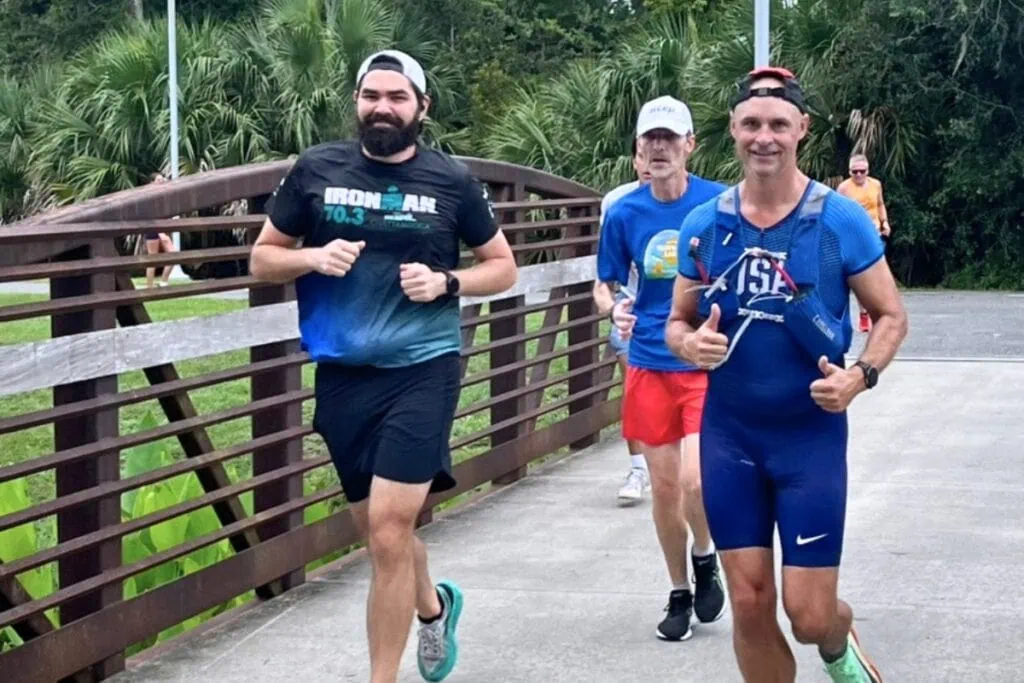 Participants cross the bridge on the Depot Park course. Courtesy of Depot Park parkrun (1)