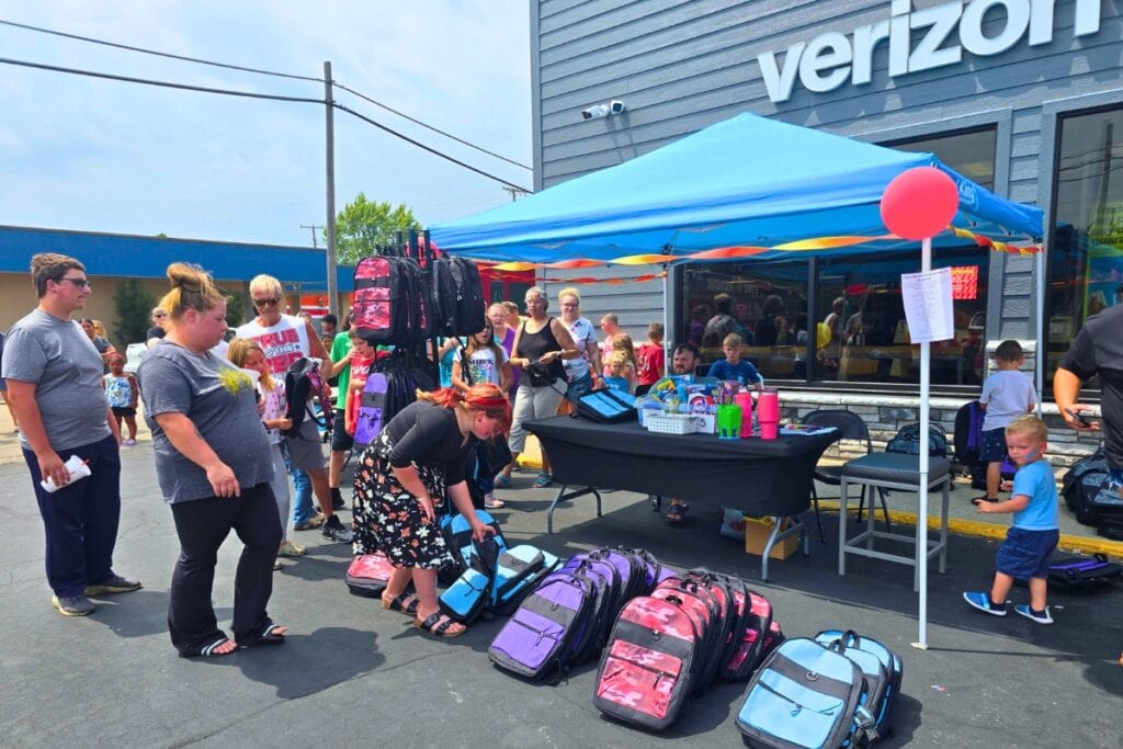 Round Room will host its annual School Rocks Backpack Giveaway at Verizon stores in Alachua and Chiefland on Sunday, July 27. Courtesy of Round Room