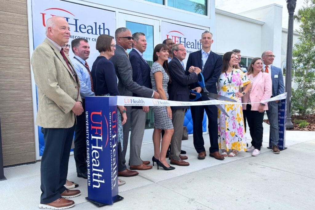 UF Health faculty, staff and partners gathered Tuesday for the grand opening of the new Florida Recovery Center in Gainesville. Photo by Kirsten Rabin