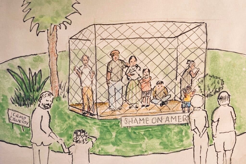 Activists will hold a rally on Saturday in Depot Park and feature “The Cage Project” to protest immigrant detention prisons. Courtesy of Glenn Terry