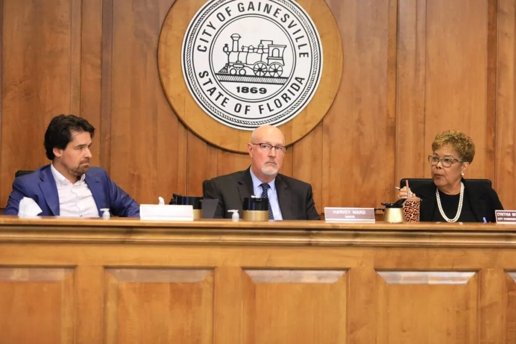 Commissioner Cynthia Chestnut speaks at the city's July 17, 2025, meeting.
