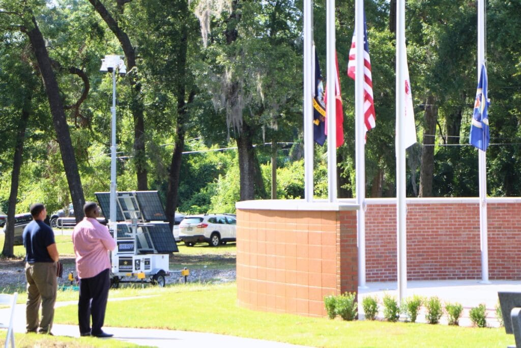 Flags from Newberry's Veterans Memorial Park were stolen on Monday. Photo by Lillian Hamman