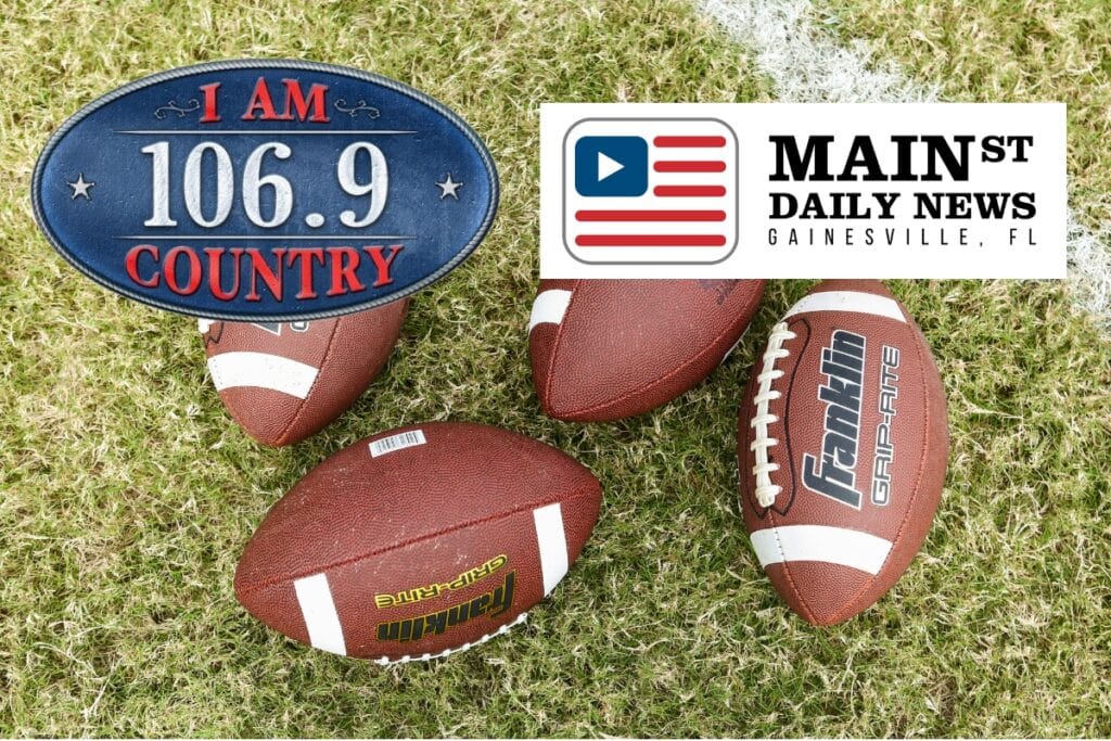 Football with I Am Country and Mainstreet logo for broadcasts