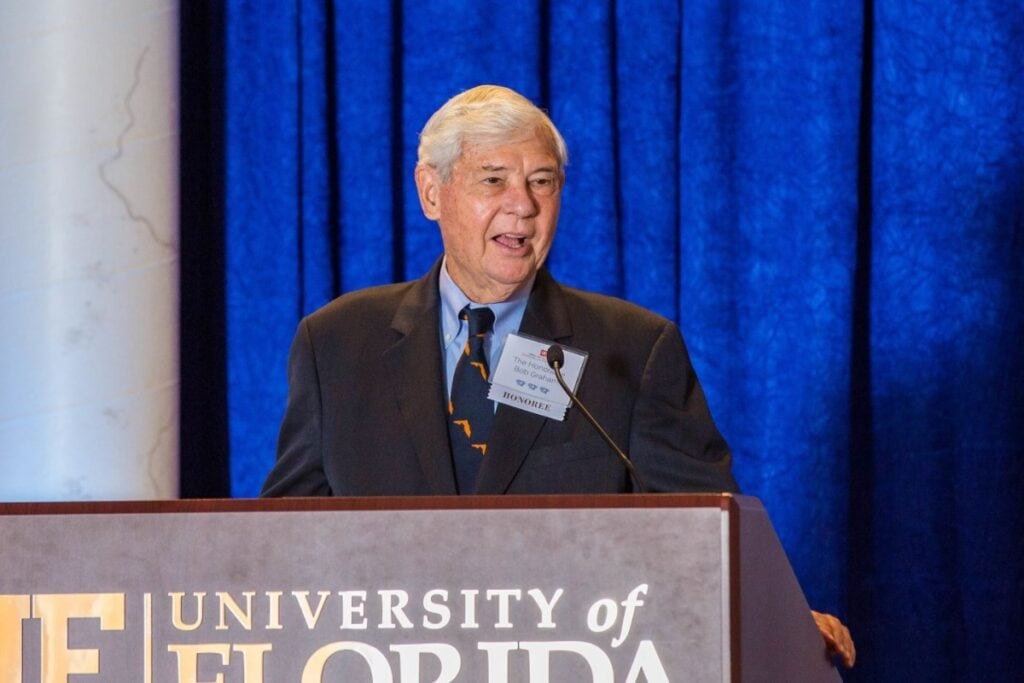 Former Governor, U.S. Senator and U.F. alum Bob Graham was posthumously awarded Florida's Medal of Freedom. Courtesy of UF
