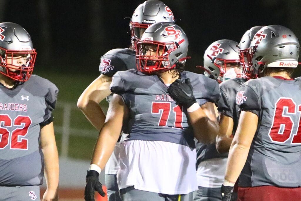 Samuel Lopez (71) will help anchor Santa Fe's offensive line as he enters his senior season. Photo by C.J. Gish