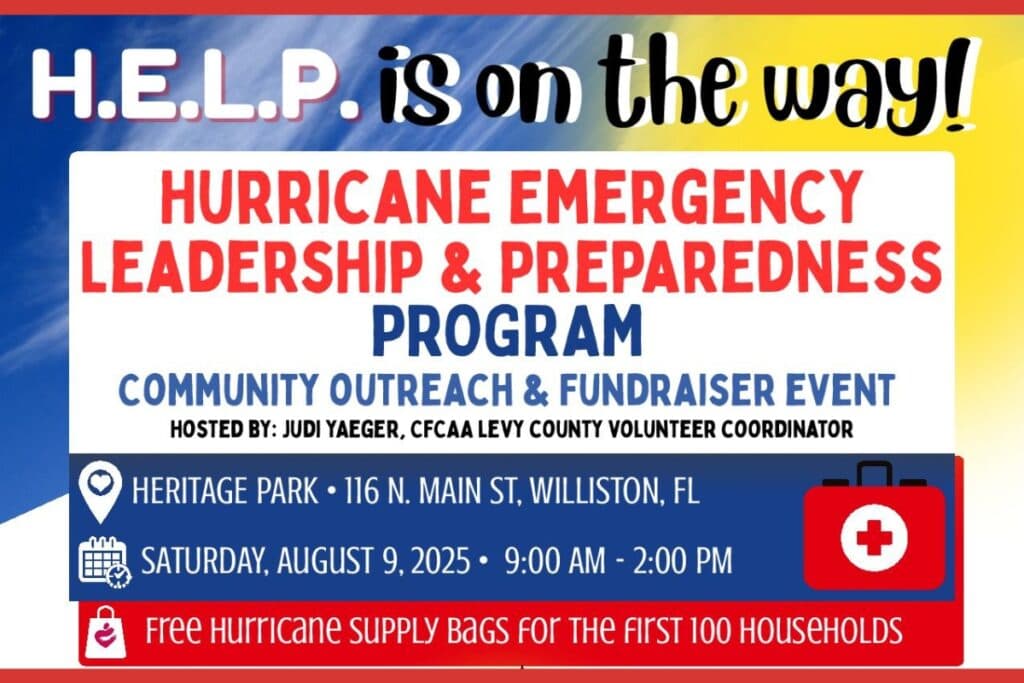 The Hurricane Emergency Leadership & Preparedness Program Community Outreach and Fundraiser is slated in Williston on Saturday. Courtesy of CFCAA