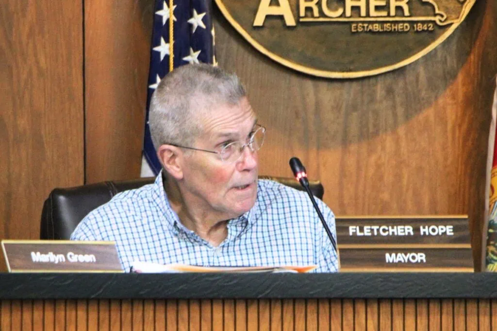 Archer Mayor Fletcher Hope advocated for a volunteer citizen advisory committee. Photo by Lillian Hamman